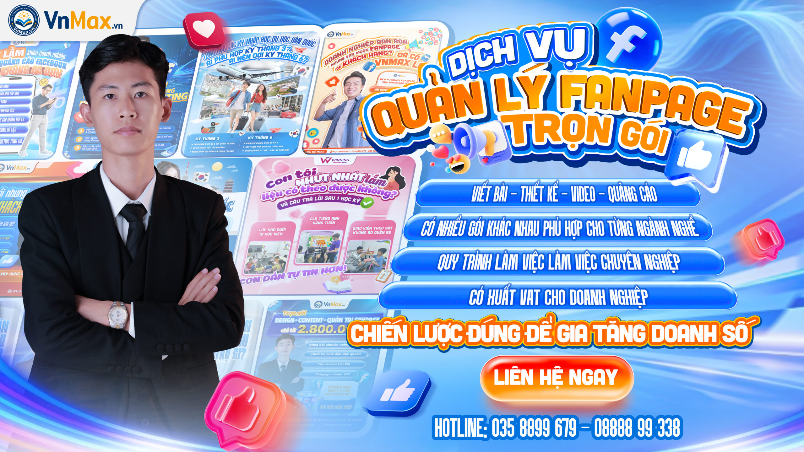 Dịch vụ quản lý fanpage trọng gói - vnmax